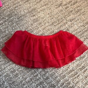 Red Layered Tulle Skirt